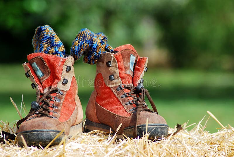 Walking the Slackline in Sneakers and Colour Socks Stock Photo Image