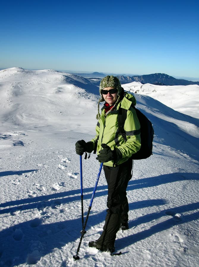 Trekking in white mountains