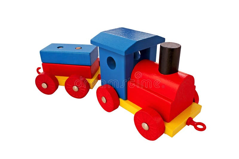 Pequeno Trem De Brinquedo De Madeira Com Grande Trem Ao Fundo Imagem de  Stock - Imagem de pequeno, trilha: 219202737