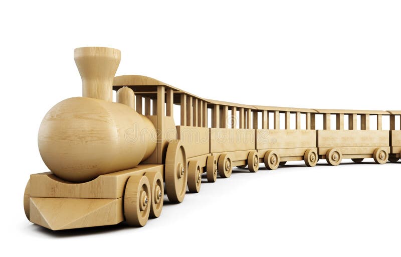 Pequeno Trem De Brinquedo De Madeira Com Grande Trem Ao Fundo Imagem de  Stock - Imagem de pequeno, trilha: 219202737