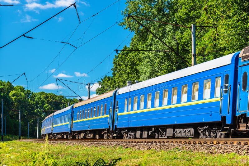 Passenger train in Kiev Region of Ukraine, between Boyarka and Vasylkiv. Passenger train in Kiev Region of Ukraine, between Boyarka and Vasylkiv