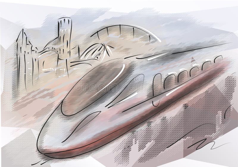 Tren cu marcatori vector illustration