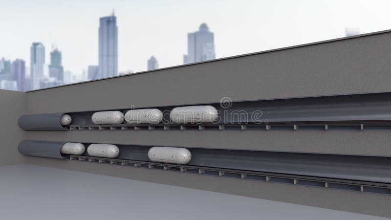 Tren de alta velocidad en túneles ilustración del vector