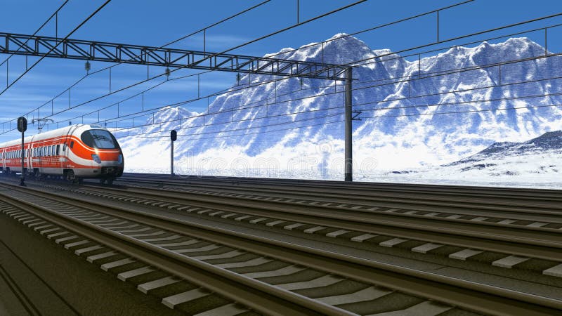Tren de alta velocidad que pasa el ferrocarril libre illustration