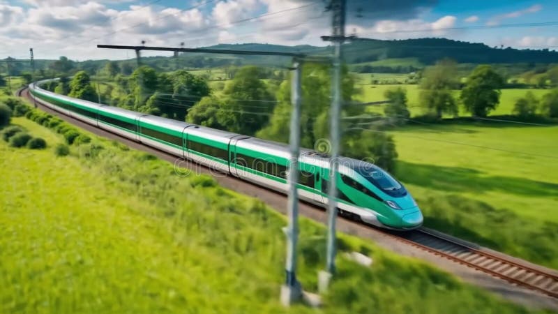 Tren de alta velocidad a través del campo libre illustration