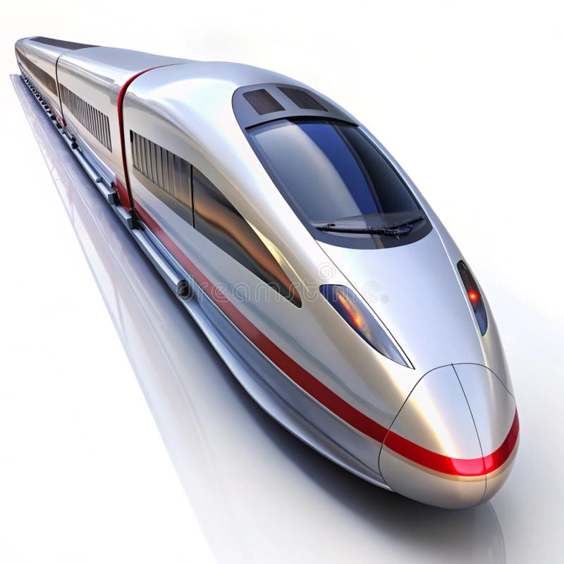 Tren de mare viteză cu marcator cu design scifi vector illustration