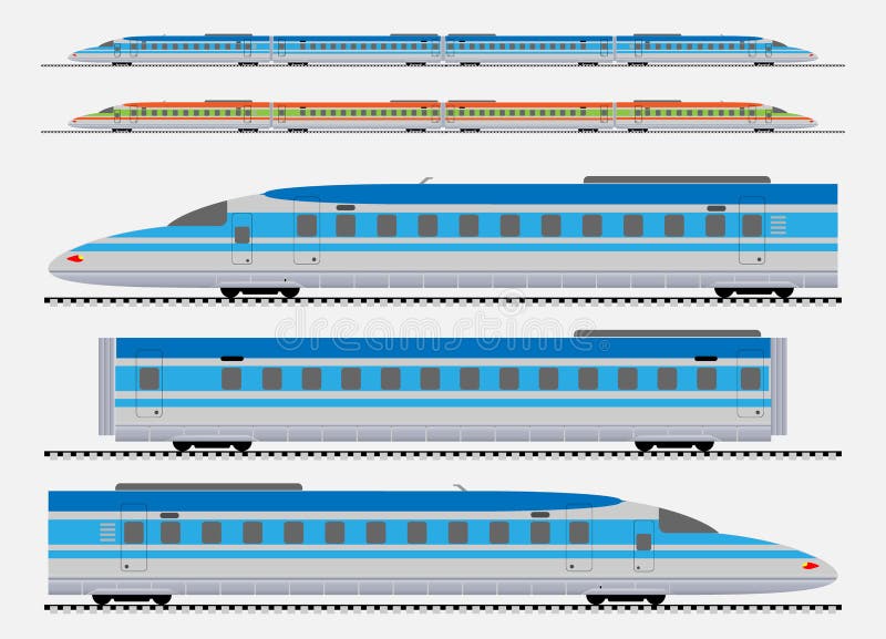 Tren de tip „bullet train” sau tren expres de călători royalty free illustration