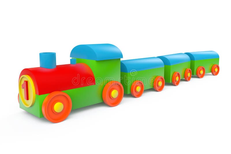 Tren plástico multicolor del juguete de los niños foto de archivo libre de regalías Tren plástico multicolor del juguete de los niños foto de archivo libre de regalías