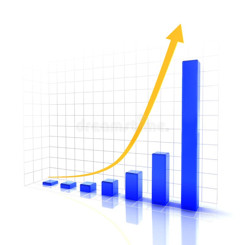 Chart showing future rising trend, 3d render. Chart showing future rising trend, 3d render