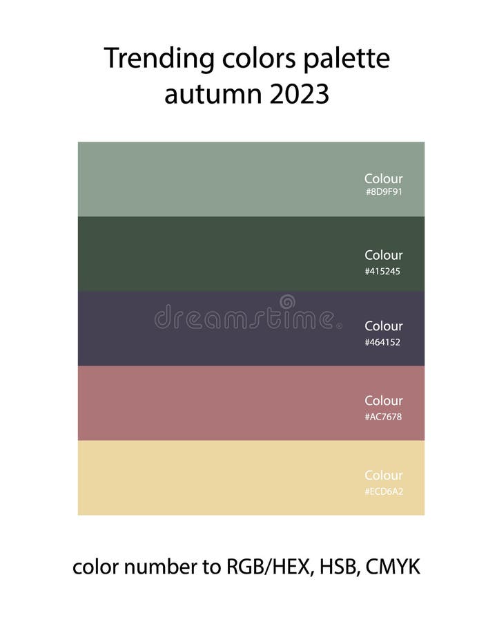 Trending Colors Palette of Autumn 2023 in RGB. Trend Color Guide ...