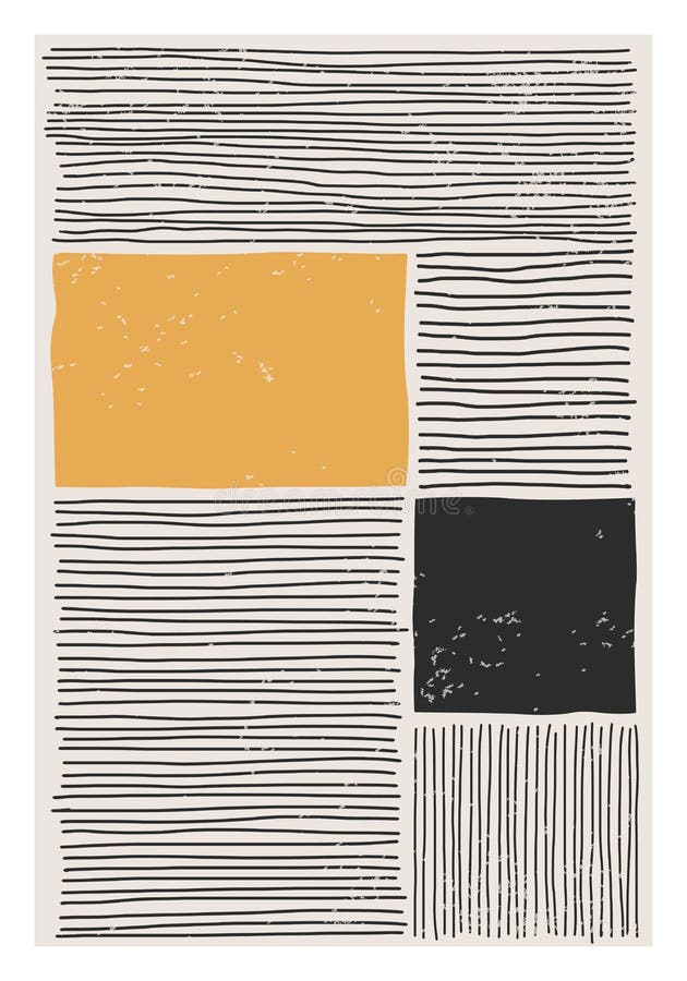 Trendy abstract creative minimalist artistic hand drawn composition stock illustration