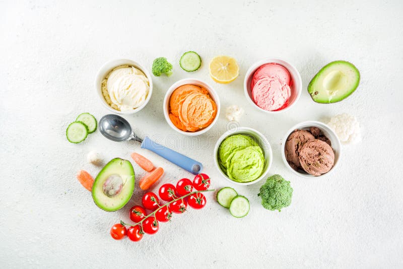 Trendy Colorful Vegetable Ice Cream Stock Image Image of colorful, creamy 162124343
