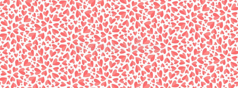 Trendy coral color little hearts confetti Valentines Day vector seamless pattern tile