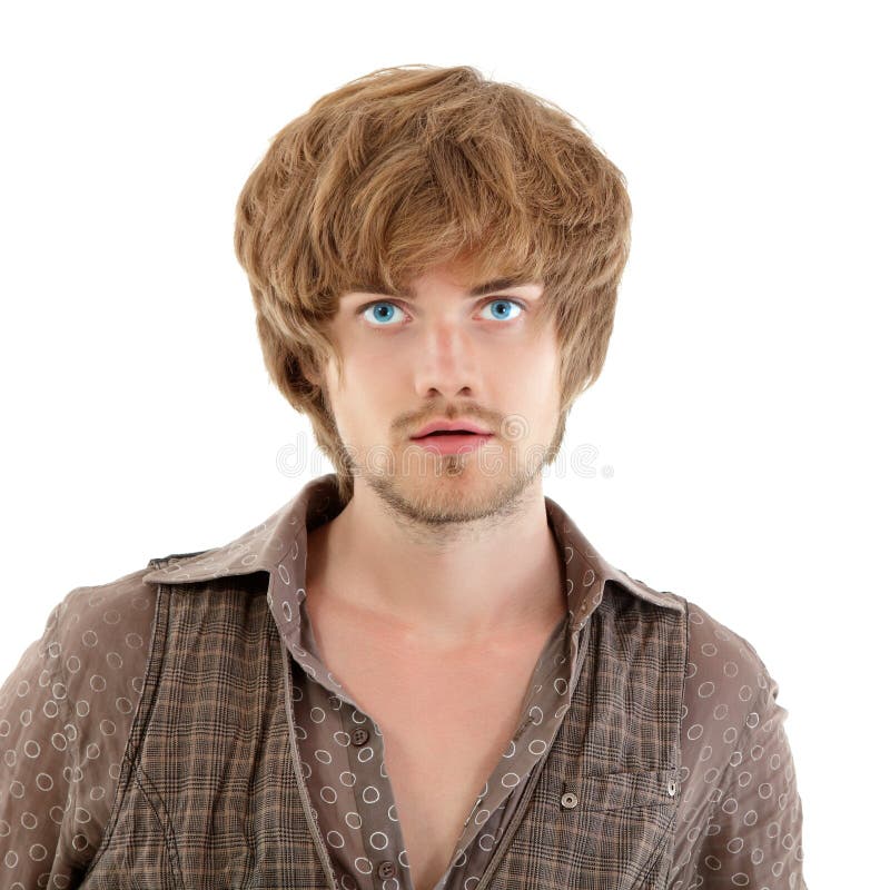 Trendy knap van de mens geïsoleerdo op wit stock afbeelding Trendy knap van de mens geïsoleerdo op wit stock afbeelding