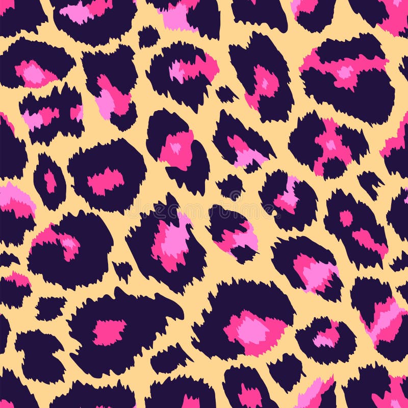 Pink Cheetah Print Seamless Pattern Set Stock Vector - Illustration of ...