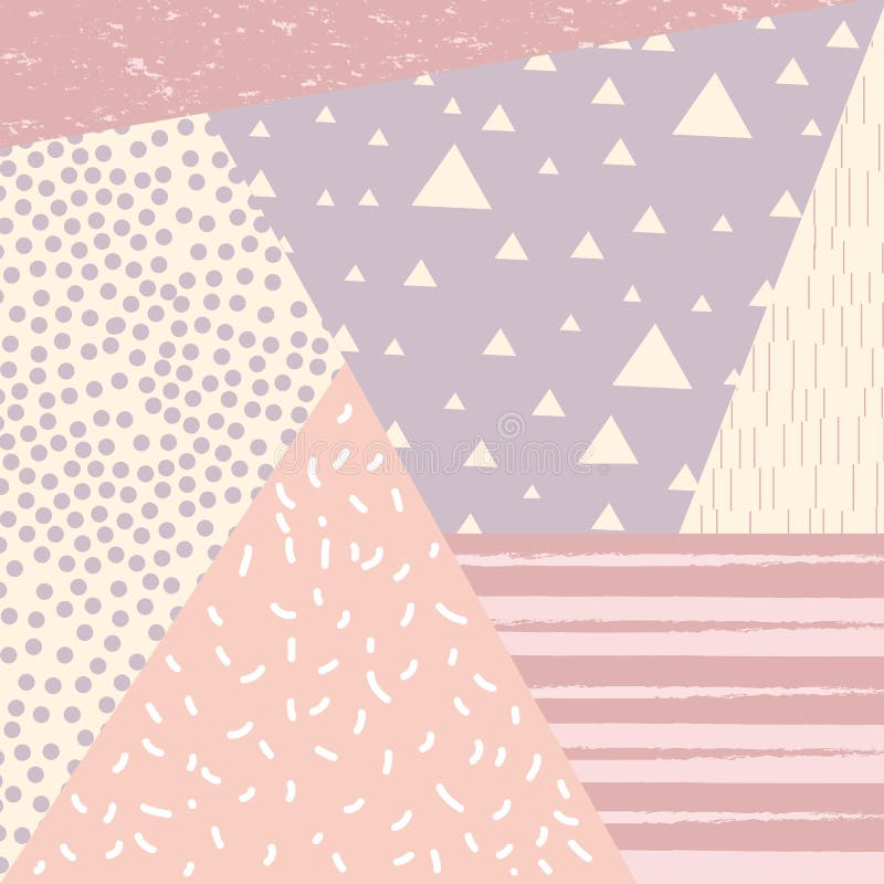 Trendy memphis style background with retro style texture, pattern and geometric elements. royalty free illustration