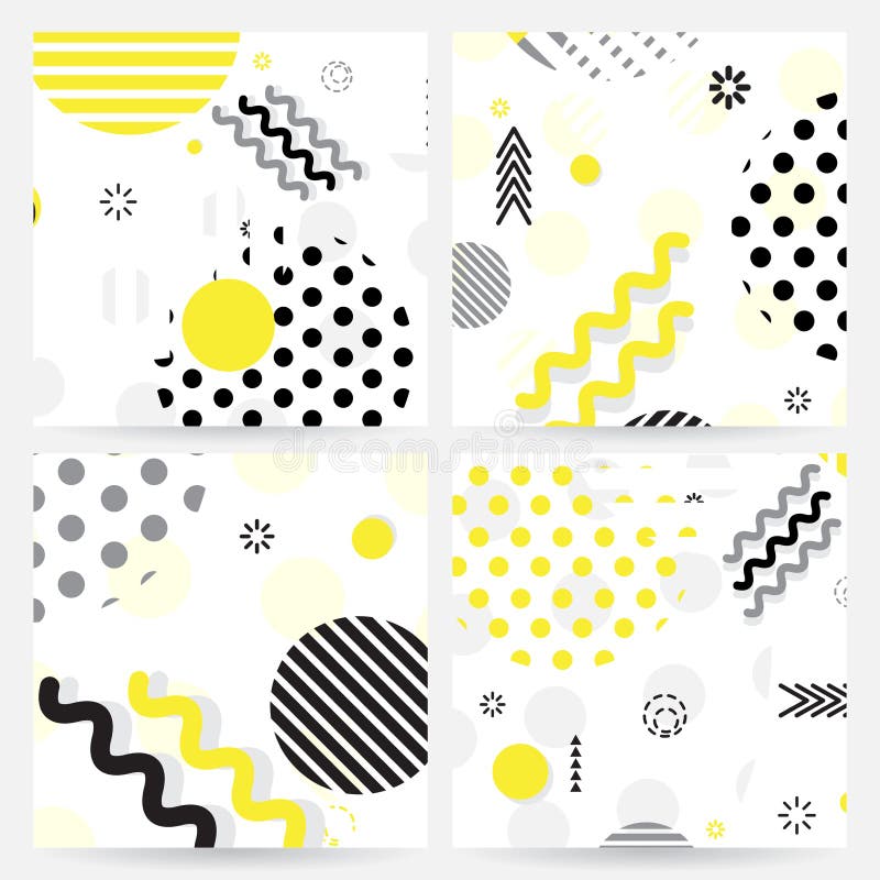 Trendy Memphis style geometric pattern vector illustration