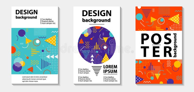 Trendy memphis style template covers design. Vector illustration royalty free illustration