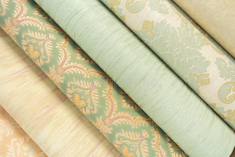 Trendy Multicolored Modern Design Rolls Wallpaper As Background. Luxury