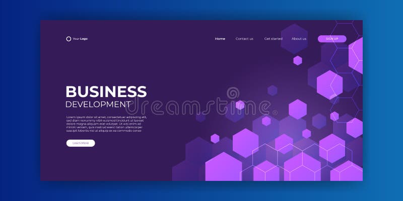 Trendy Purple Abstract Technology Design Template for Web. Dynamic ...