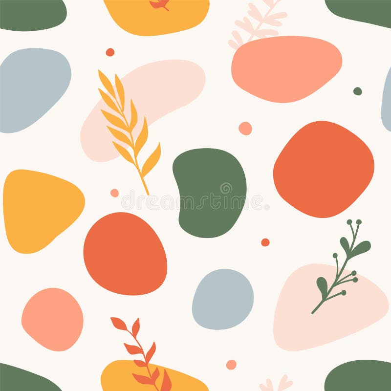 Trendy seamless pattern with abstract shapes.