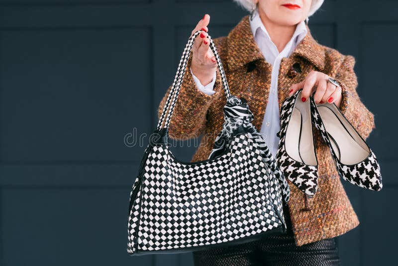 Trendy senior wardrobe female style elegance royalty free stock photography Trendy senior wardrobe female style elegance royalty free stock photography