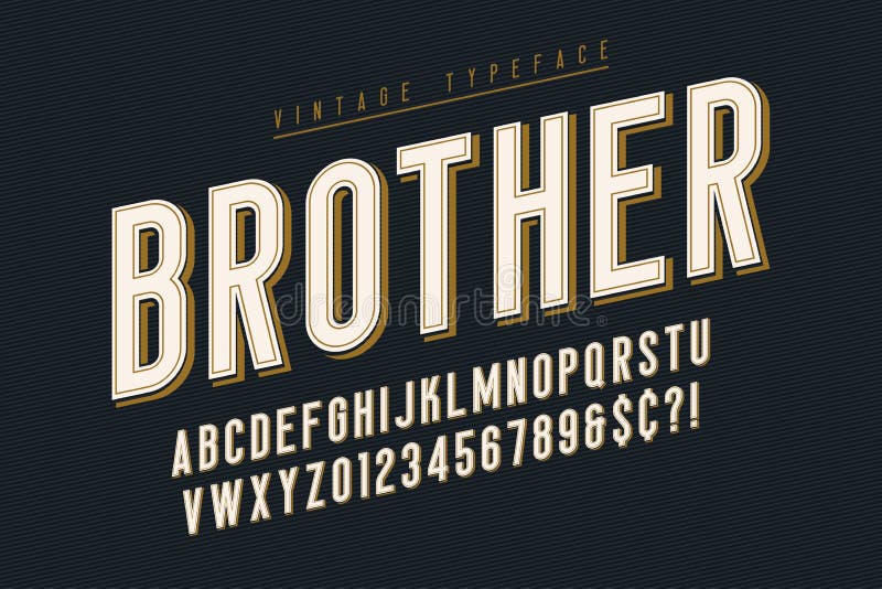 Trendy vintage display font design, alphabet, typeface vector illustration Trendy vintage display font design, alphabet, typeface vector illustration