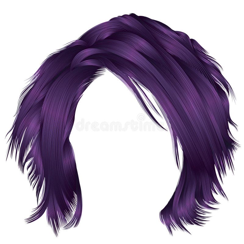 trendy woman short hairs black pink colors . long fringe . fashion beauty  style . emo Japanese . 2930024 Vector Art at Vecteezy