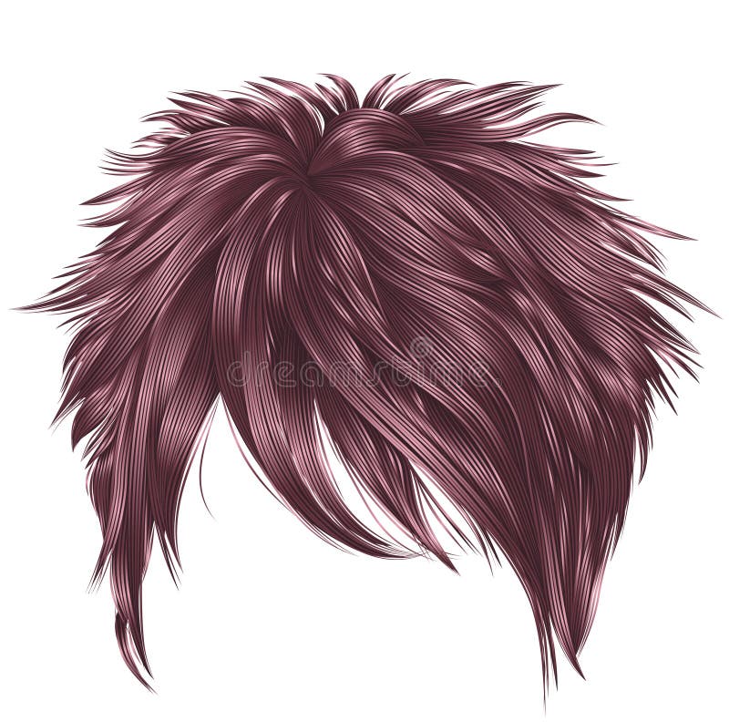 trendy woman short hairs black pink colors . long fringe . fashion beauty  style . emo Japanese . 2930024 Vector Art at Vecteezy