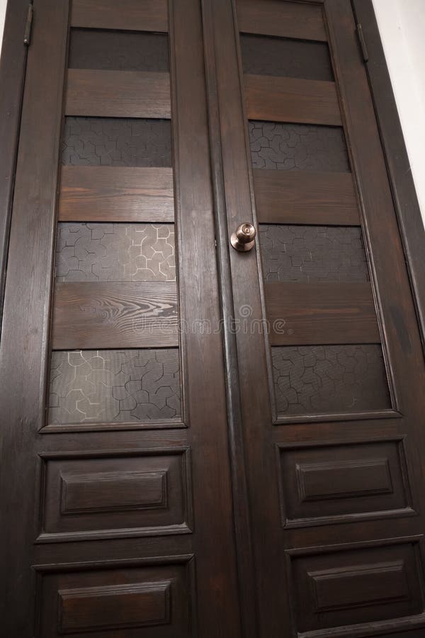 Trendy Wooden Door Painted with Dark Lacquer Stock Photo Image of