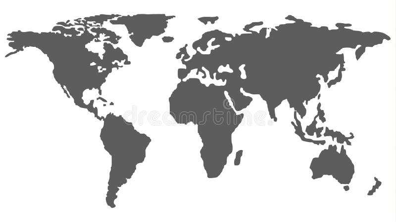 World Map In Monochrome With China Selected Stock Vector Illustration Of Planet Continent