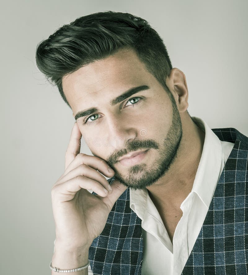 Trendy Young Man in Studio Shot Wearing Elegant Vest Stock Image ...