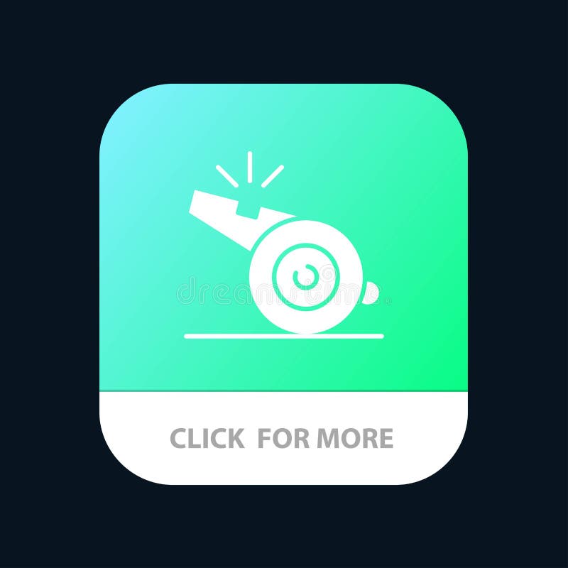 Trener, arbiter, sport, gwizd App Mobilny guzik Android i IOS glifu wersja ilustracja wektor
