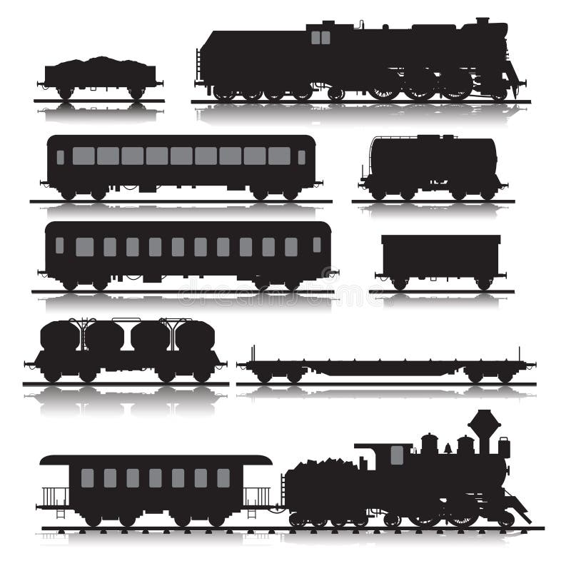 Treni ferroviari royalty illustrazione gratis Treni ferroviari royalty illustrazione gratis