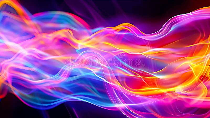 Treni a luce vibrante in movimento con motivi di flusso a colori illustrazione vettoriale