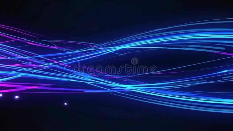 Treni Neon Light futuristici in base al modello astratto di onda digitale per l'intelligenza artificiale Generative AI illustrazione vettoriale