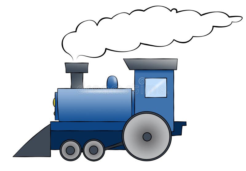 Treno blu del fumetto illustrazione vettoriale Treno blu del fumetto illustrazione vettoriale