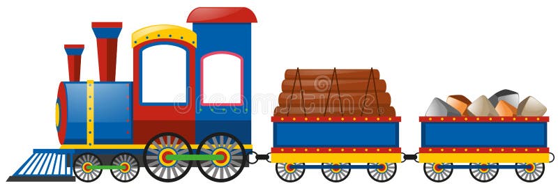 Treno e due carretti del carraige royalty illustrazione gratis Treno e due carretti del carraige royalty illustrazione gratis