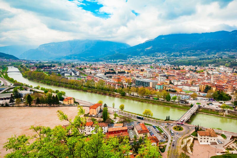 Trento aerial panoramic view