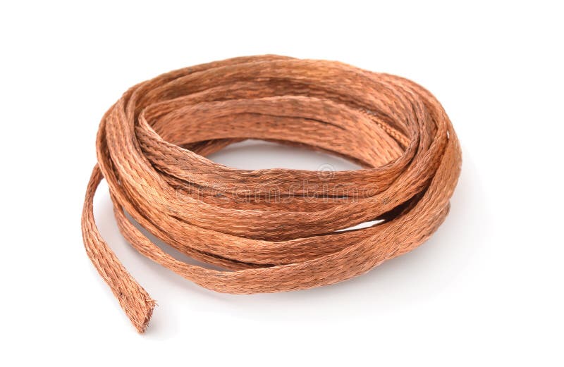 Trenza de cobre flexible fotografía de archivo libre de regalías Trenza de cobre flexible fotografía de archivo libre de regalías