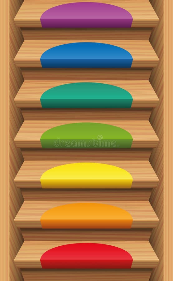 Treppenhaus farbiger Mats Rainbow Colors stock abbildung Treppenhaus farbiger Mats Rainbow Colors stock abbildung