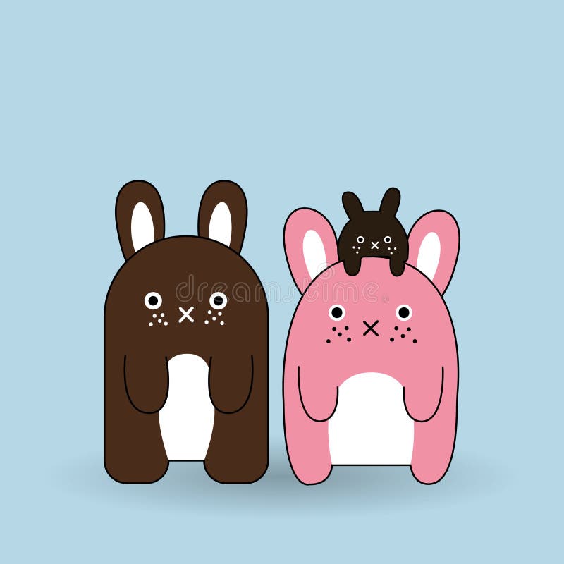 Tres animales divertidos en un fondo azul ilustración del vector Tres animales divertidos en un fondo azul ilustración del vector