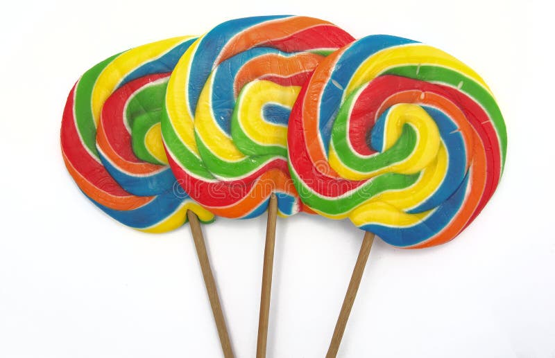 Three lollipops on white background. Three lollipops on white background