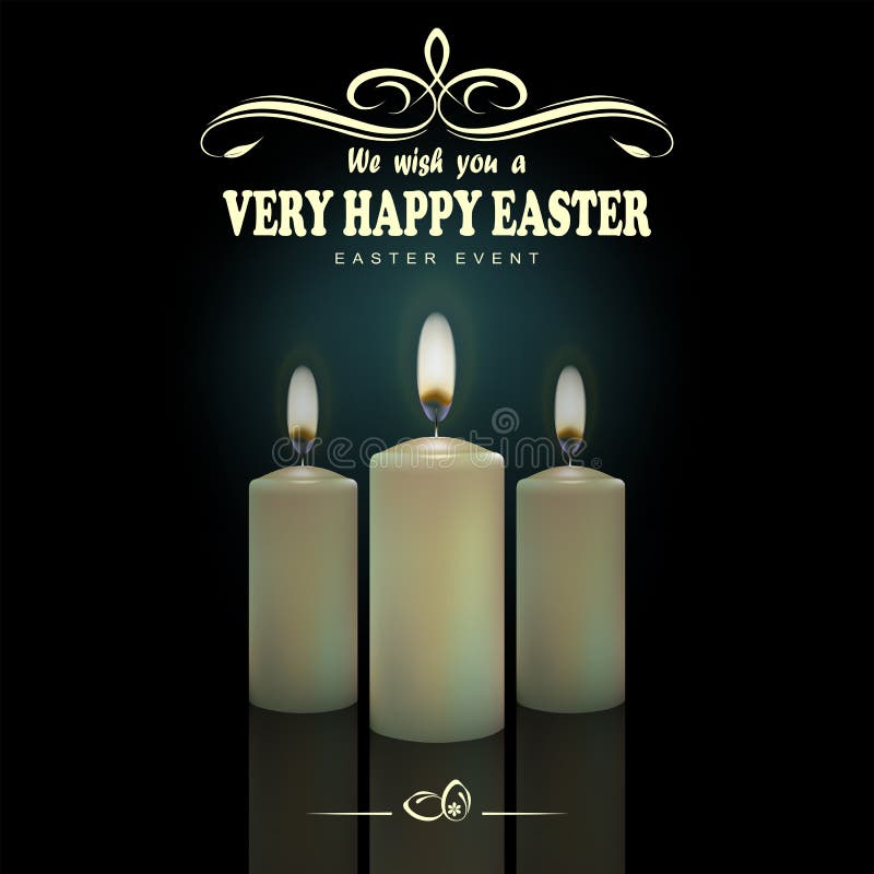 Tres velas ardientes con una imagen y un texto de espejo ilustración del vector Tres velas ardientes con una imagen y un texto de espejo ilustración del vector