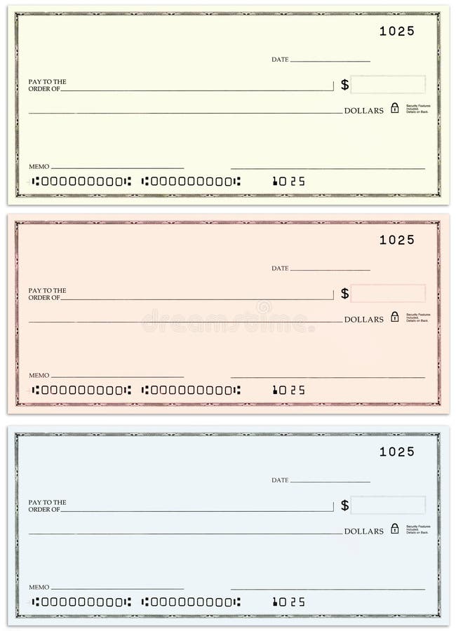 Tres verificaciones sin los números conocidos y falsos libre illustration Tres verificaciones sin los números conocidos y falsos libre illustration