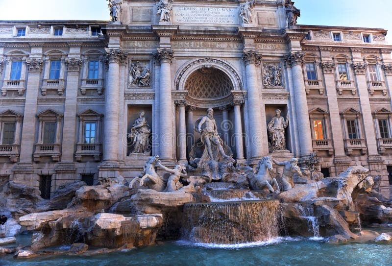 Trevi Fountain Overview Rome Italy royalty free stock images