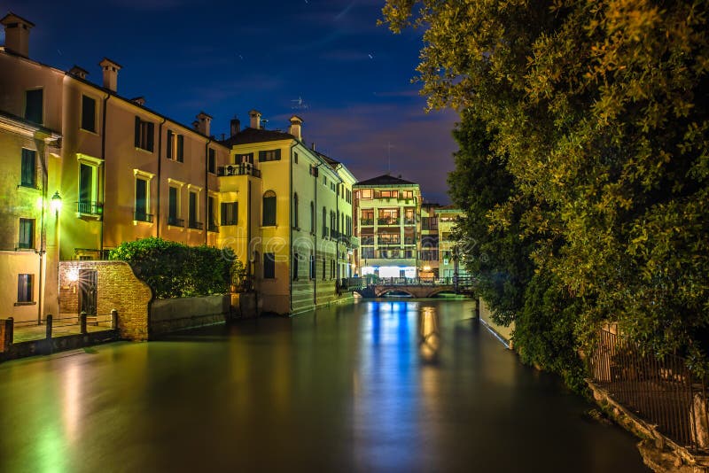 Canals In Treviso City, Italy Stock Photo - Image of buildings ...