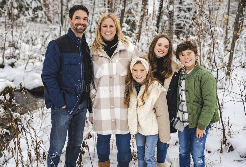 A Family Having Fun in winter season. A Family Having Fun in winter season