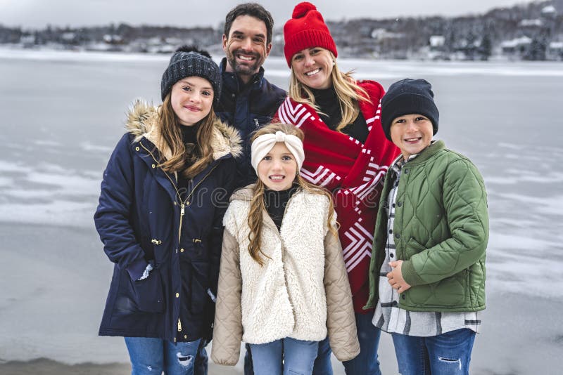 A Family Having Fun in winter season. A Family Having Fun in winter season