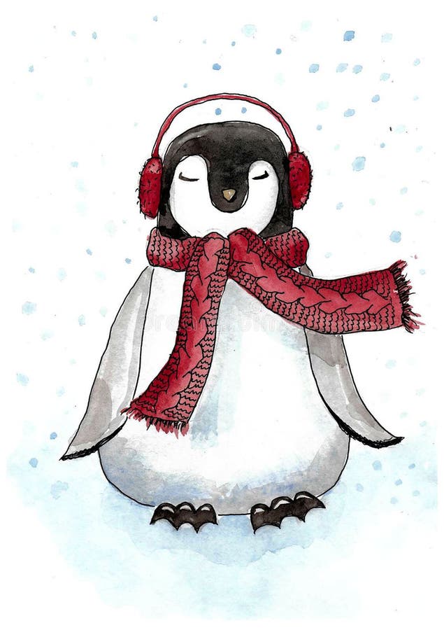 Trevlig liten pinguin stock illustrationer Trevlig liten pinguin stock illustrationer